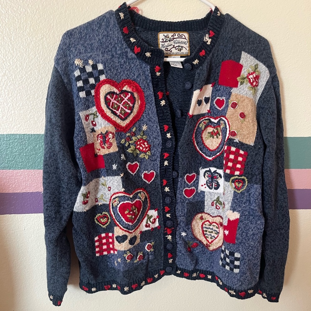 Heart Patchwork Women's Sweater